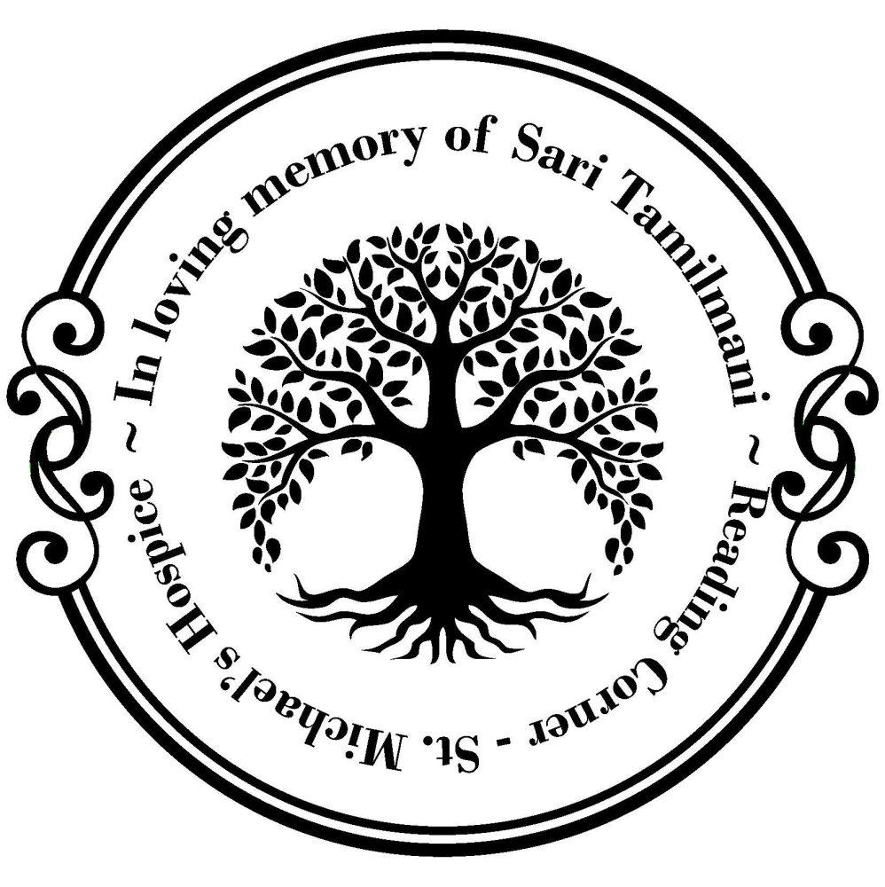 Memorial logo for Sari Tamilmani: Tree of life, 'Reading Corner - St. Michael's Hospice'.