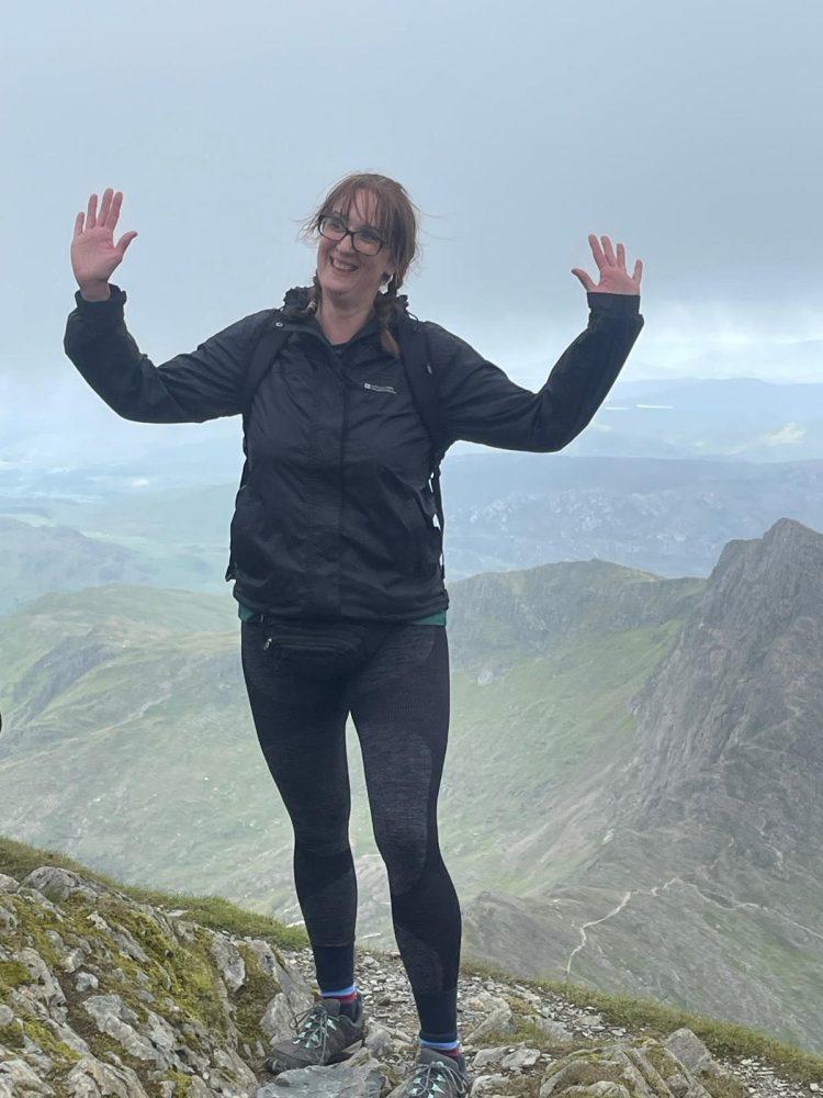 lady at the top of Snowdon